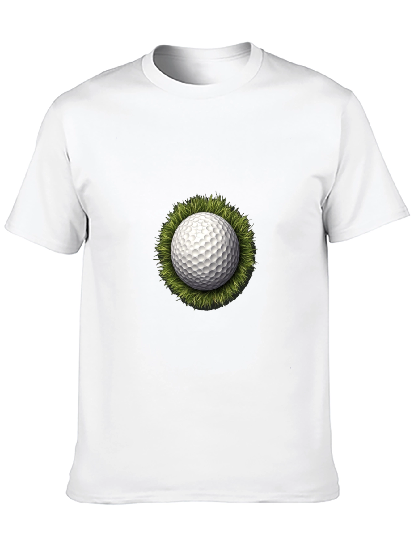 Golf Ball on Grass Graphic Tee - Black T-Shirt