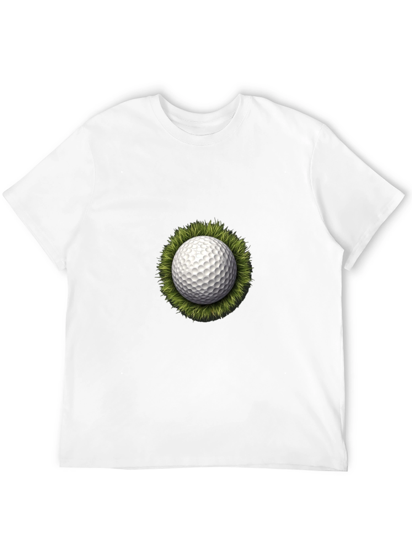 Golf Ball on Grass Graphic Tee - Black T-Shirt