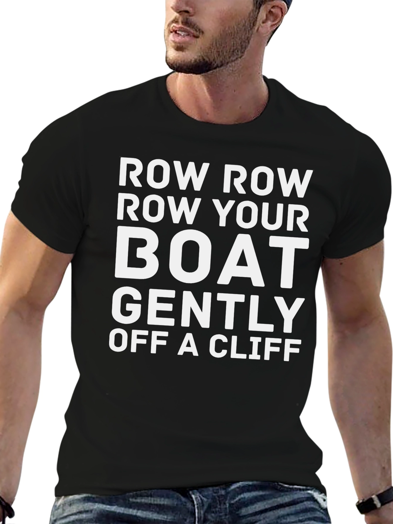 Row Your Boat Humor Tee - Black