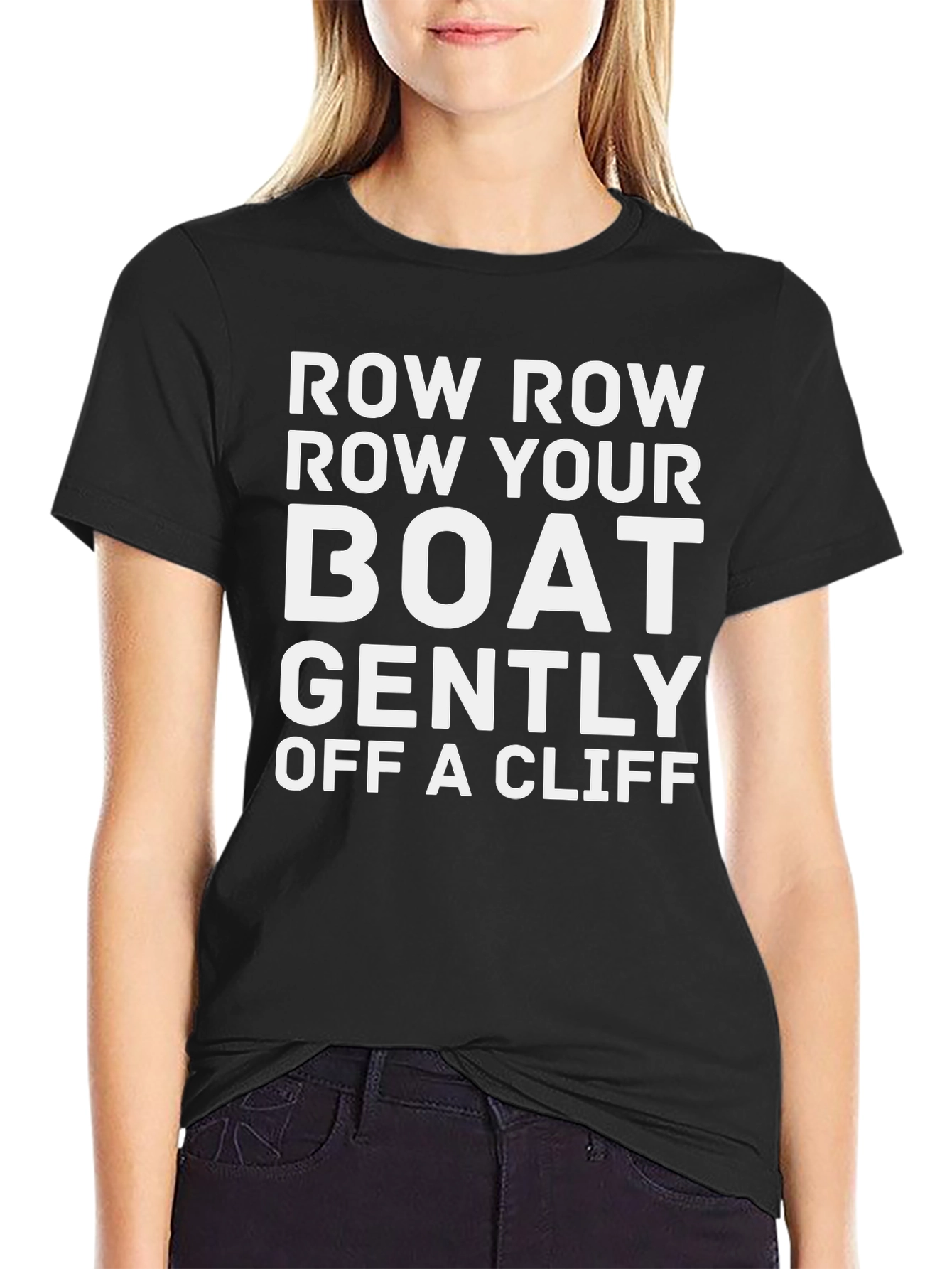 Row Your Boat Humor Tee - Black