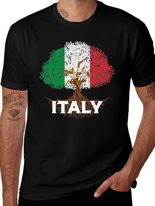 Italy Roots Tree Flag T-Shirt