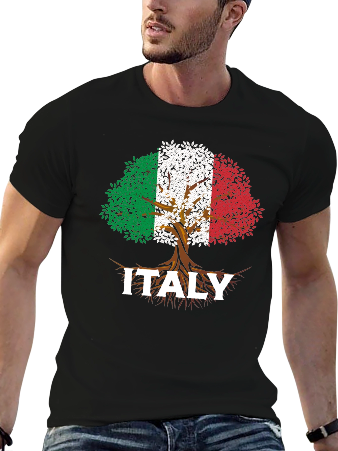 Italy Roots Tree Flag T-Shirt