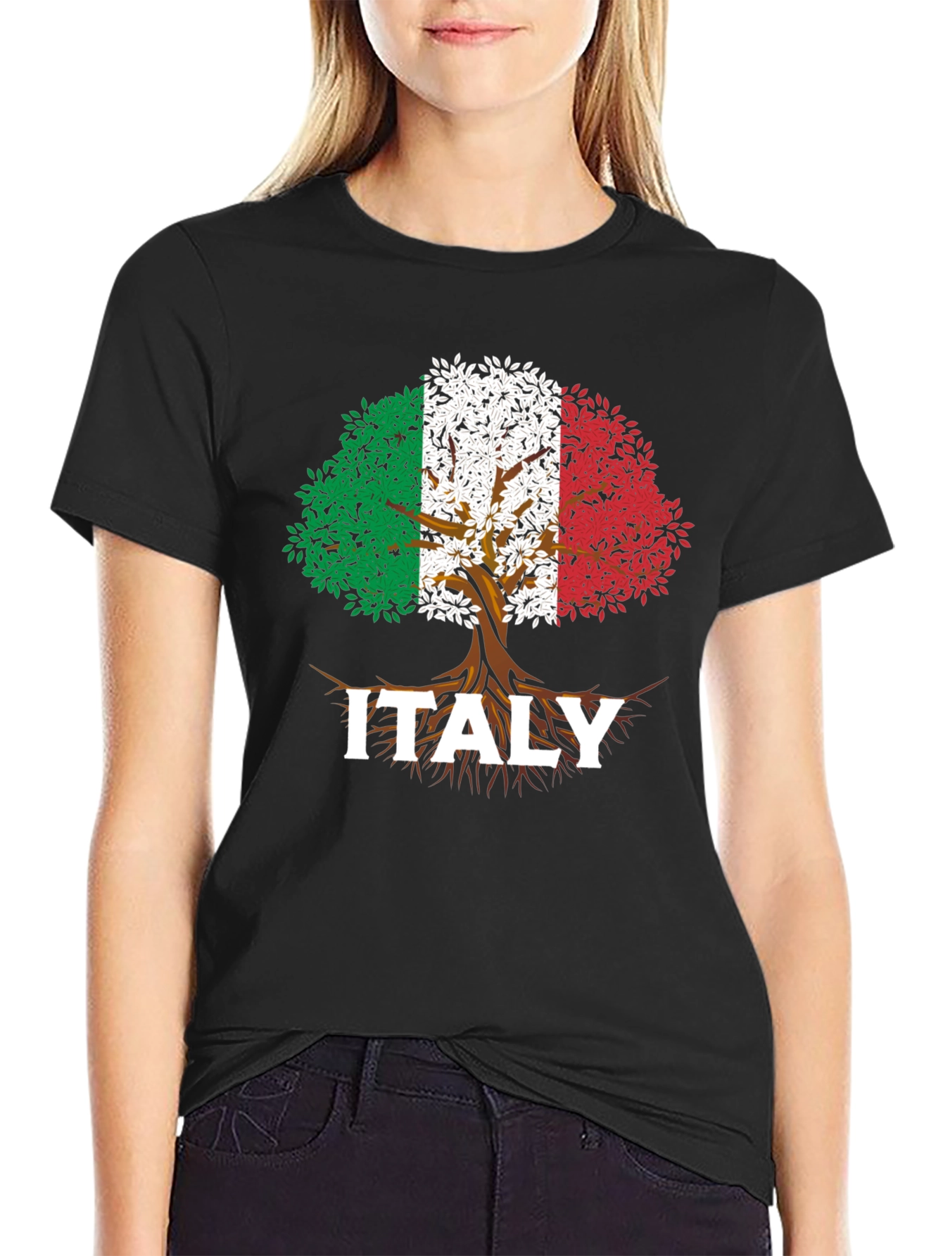 Italy Roots Tree Flag T-Shirt