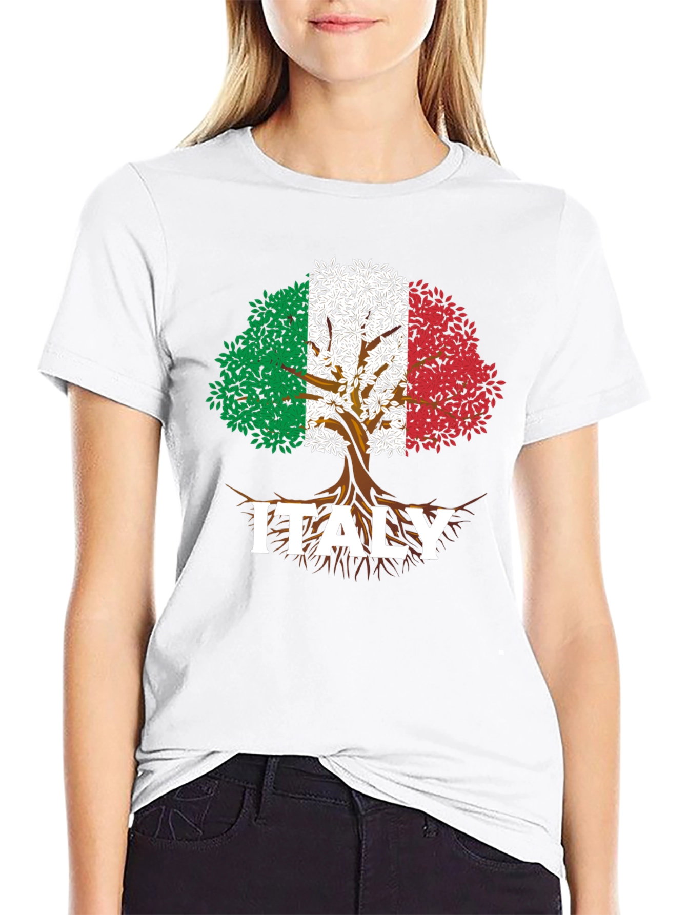 Italy Roots Tree Flag T-Shirt