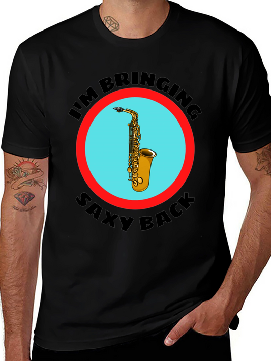 Saxy Back Graphic Tee - Mens Novelty T-Shirt
