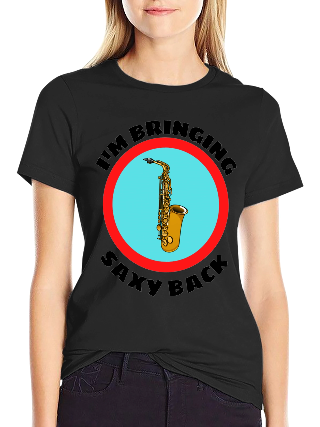 Saxy Back Graphic Tee - Mens Novelty T-Shirt