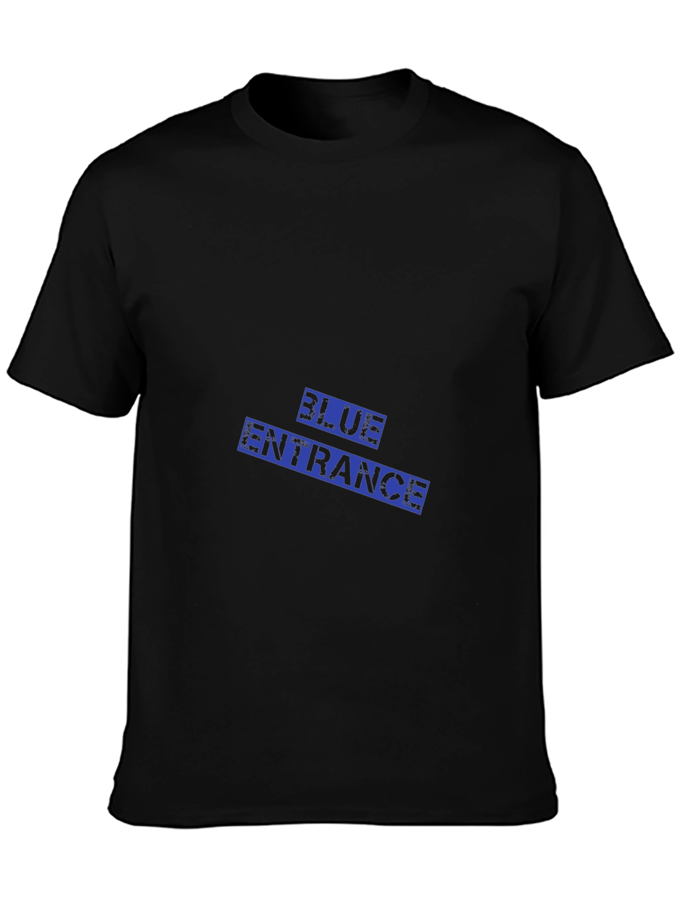 Mens Black Graphic Tee - Blue Entrance Design