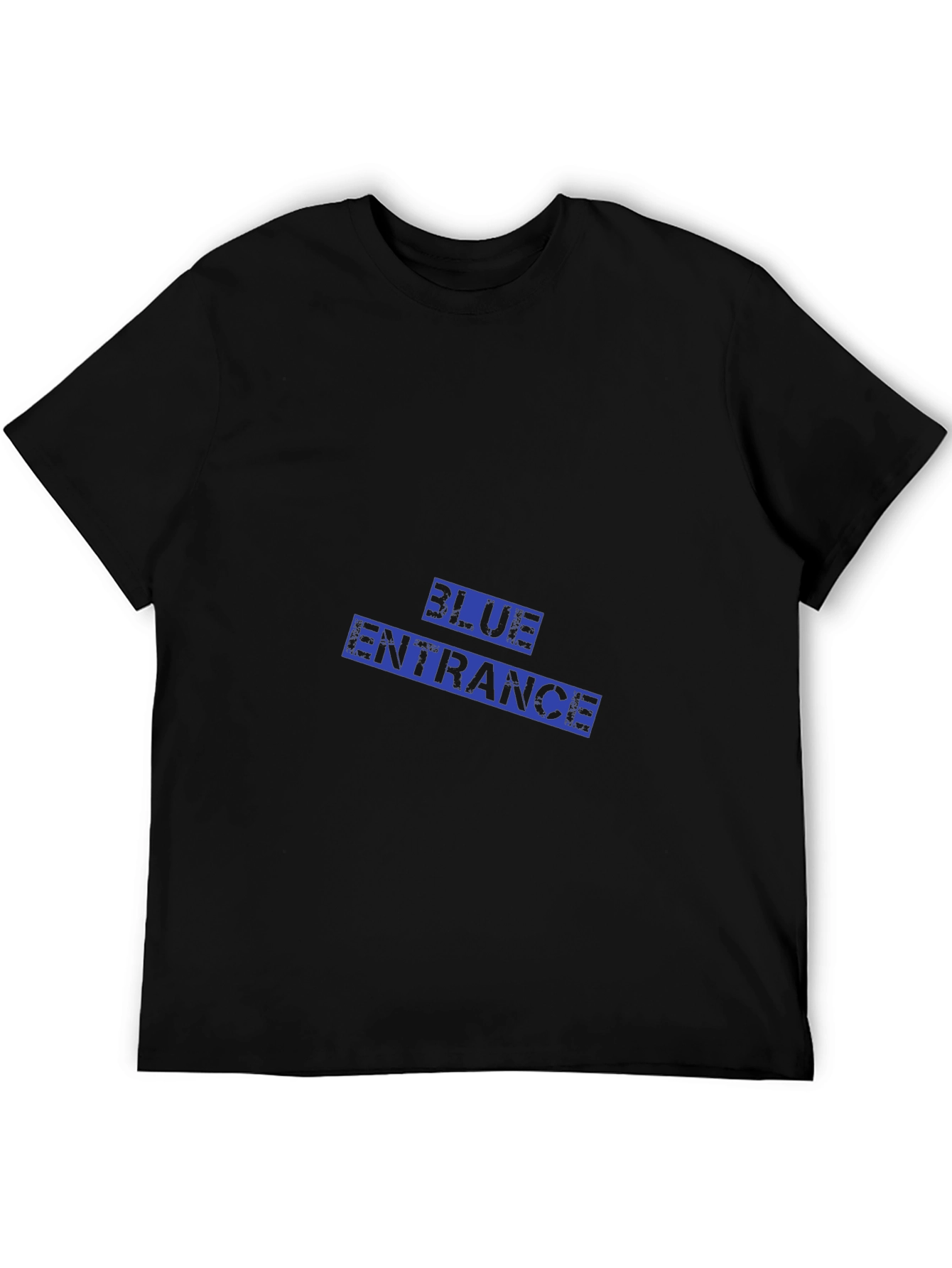 Mens Black Graphic Tee - Blue Entrance Design