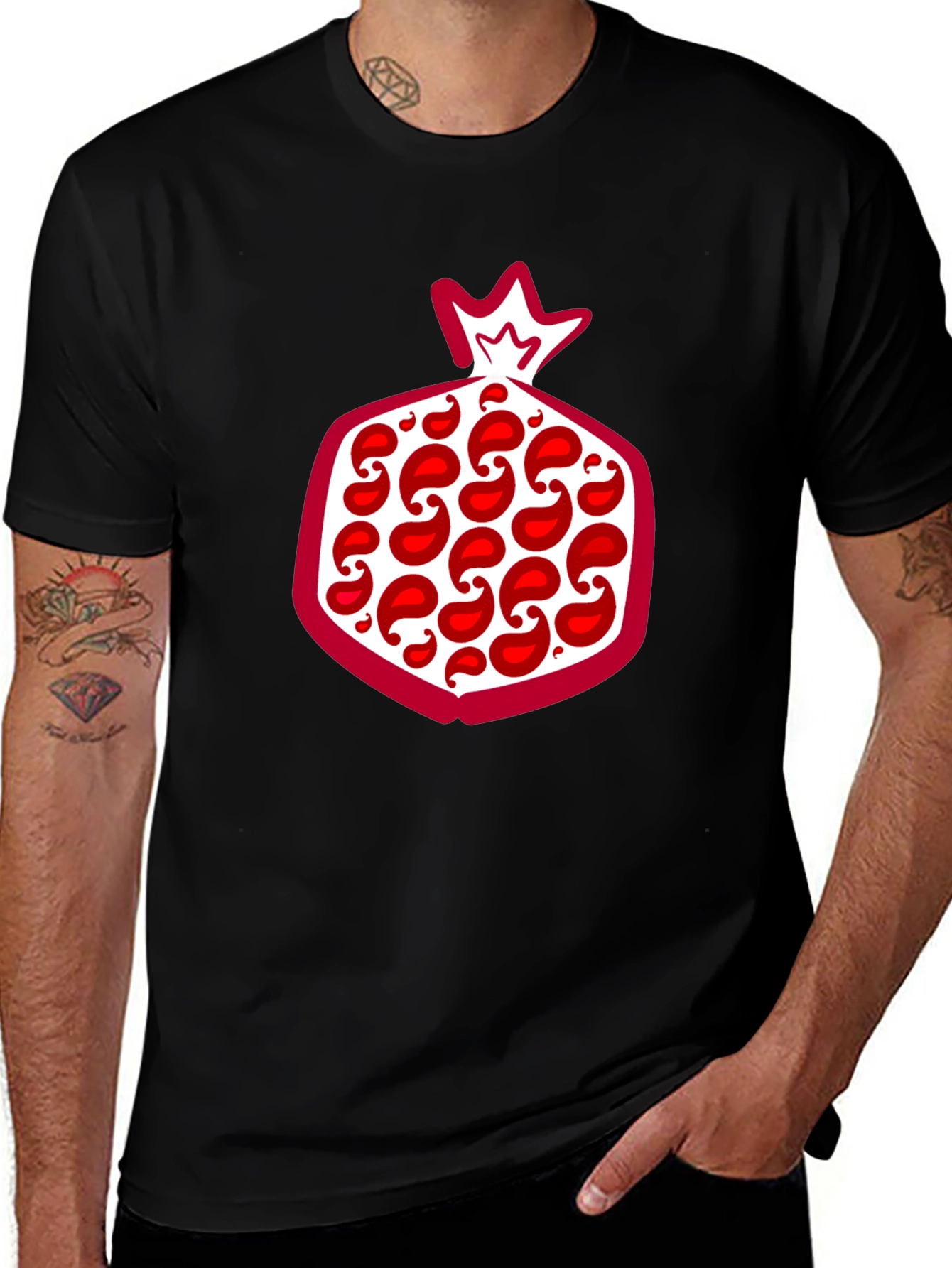Pomegranate Graphic Tee - Stylish Fruit Design T-Shirt