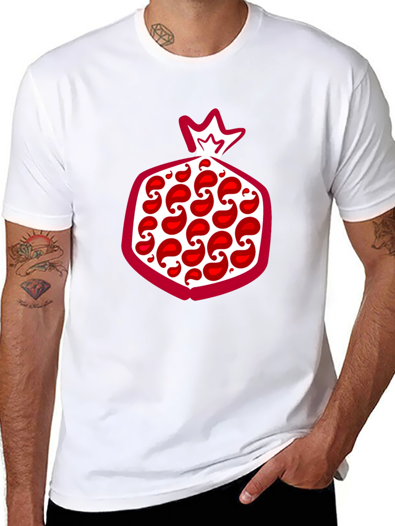 Pomegranate Graphic Tee - Stylish Fruit Design T-Shirt
