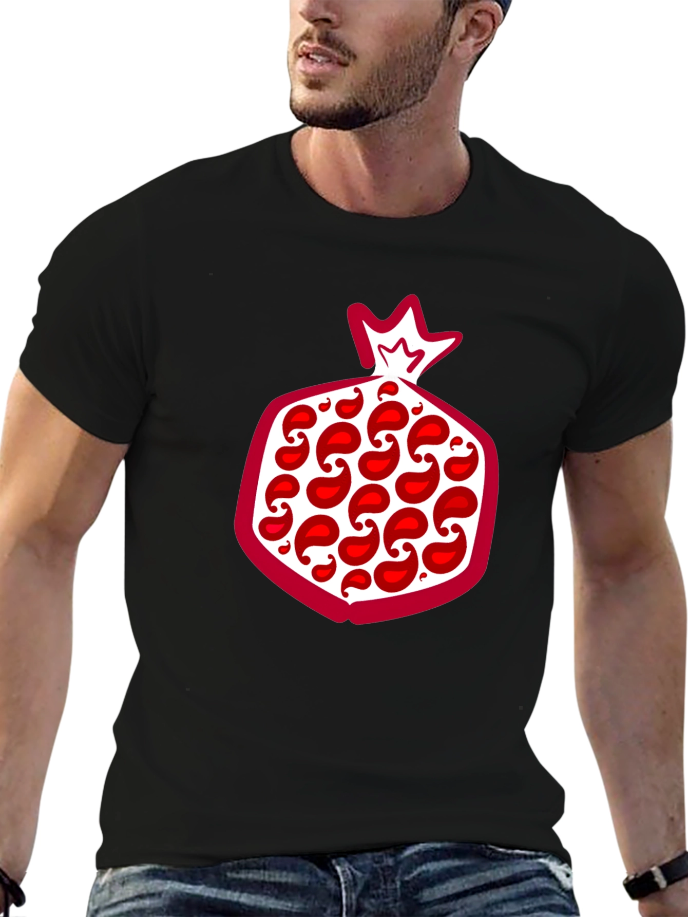 Pomegranate Graphic Tee - Stylish Fruit Design T-Shirt