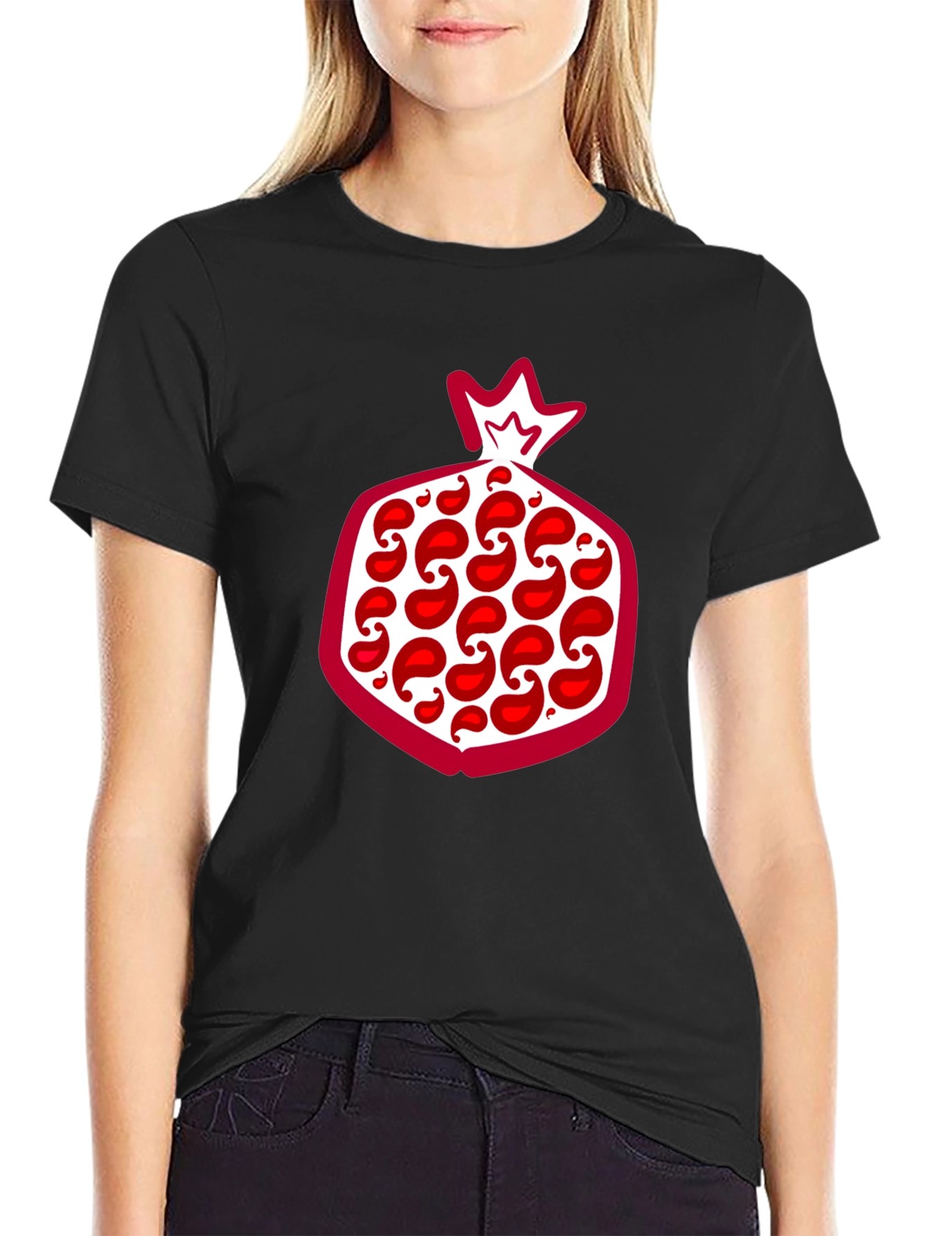 Pomegranate Graphic Tee - Stylish Fruit Design T-Shirt