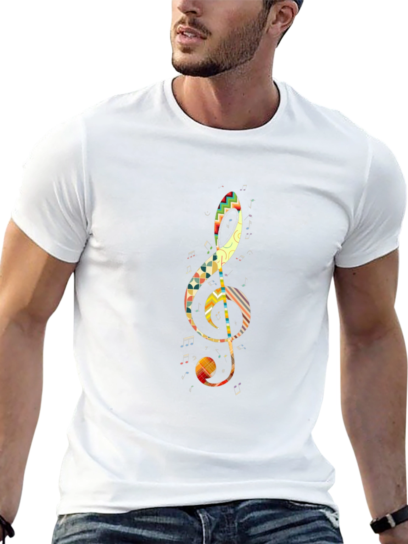 Music Note Graphic Tee - Stylish Black T-Shirt