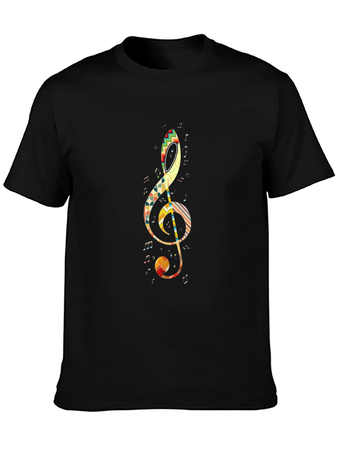 Music Note Graphic Tee - Stylish Black T-Shirt