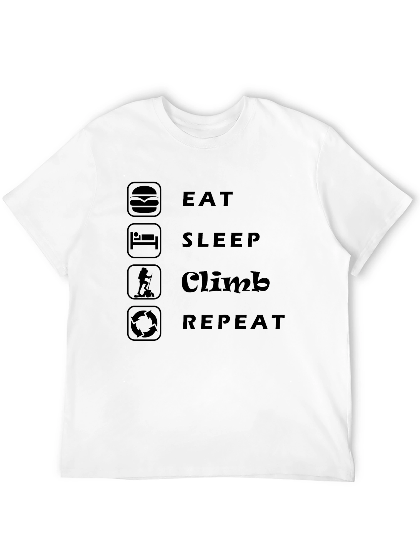Eat Sleep Climb Repeat T-Shirt - Black Graphic Tee