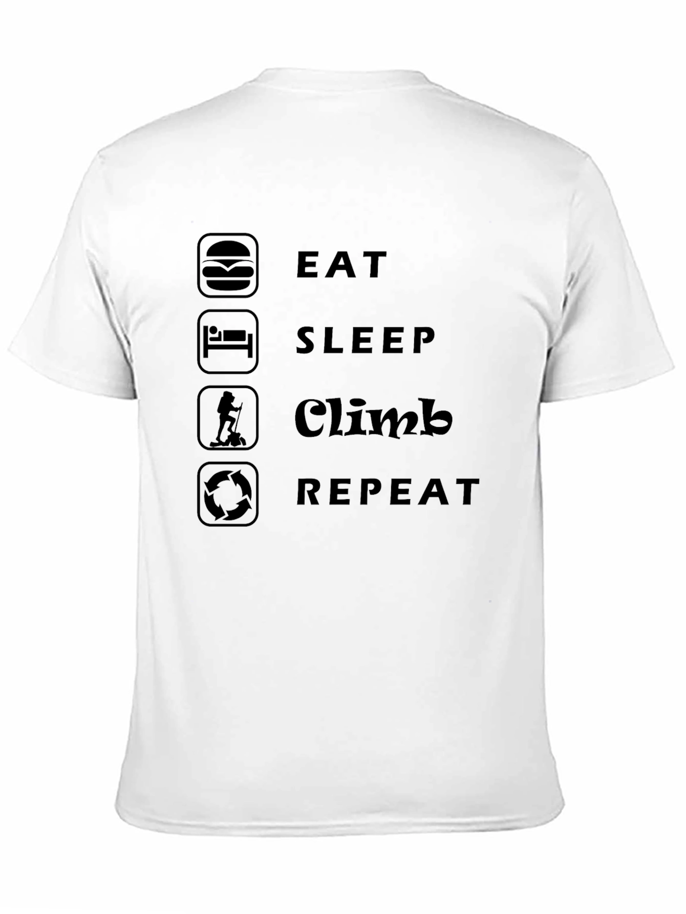 Eat Sleep Climb Repeat T-Shirt - Black Graphic Tee