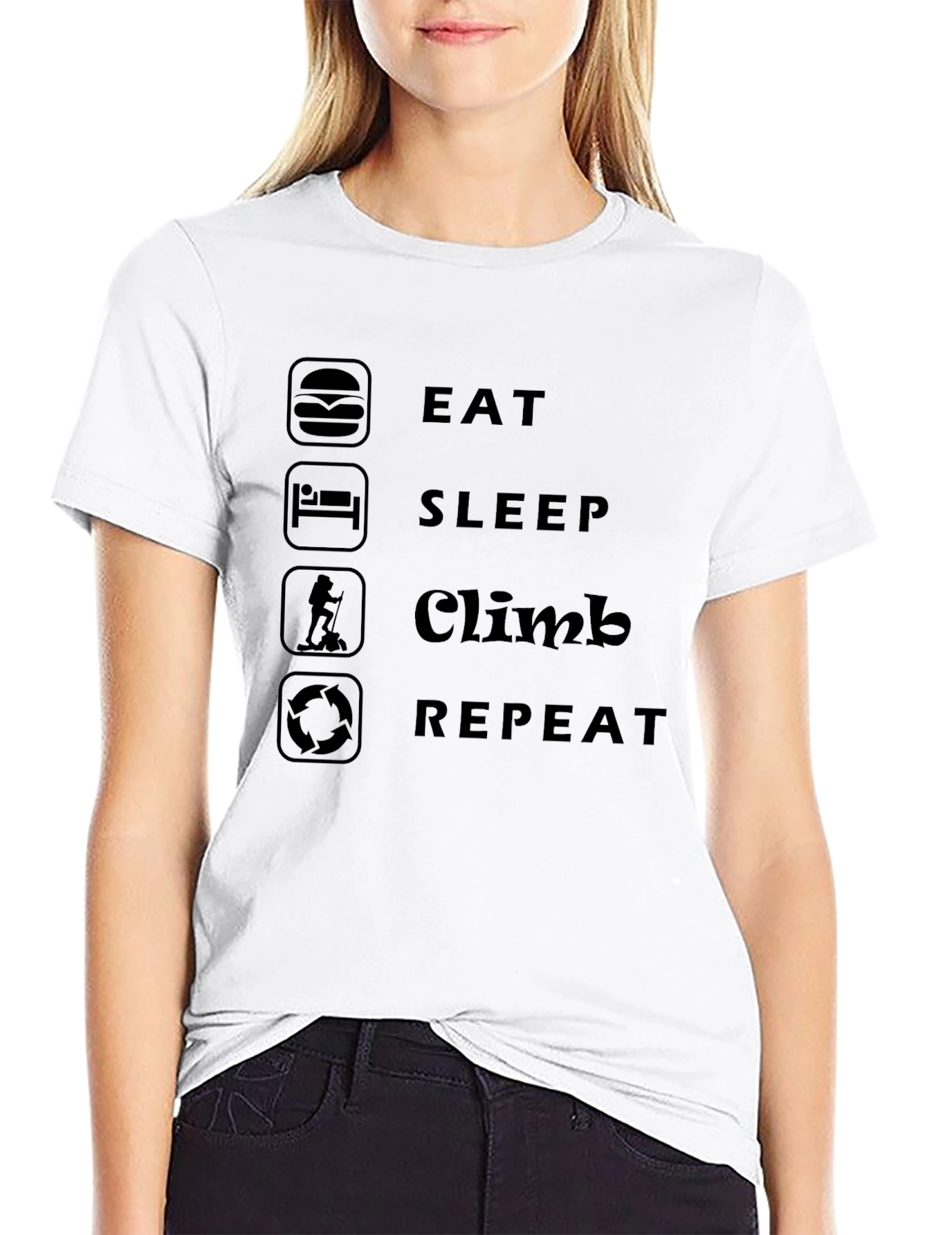 Eat Sleep Climb Repeat T-Shirt - Black Graphic Tee