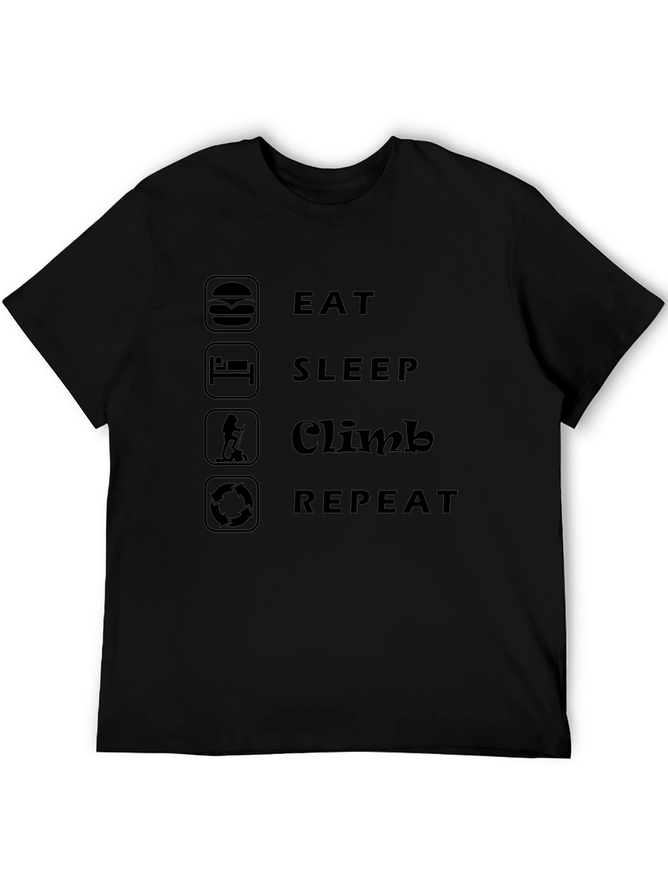 Eat Sleep Climb Repeat T-Shirt - Black Graphic Tee
