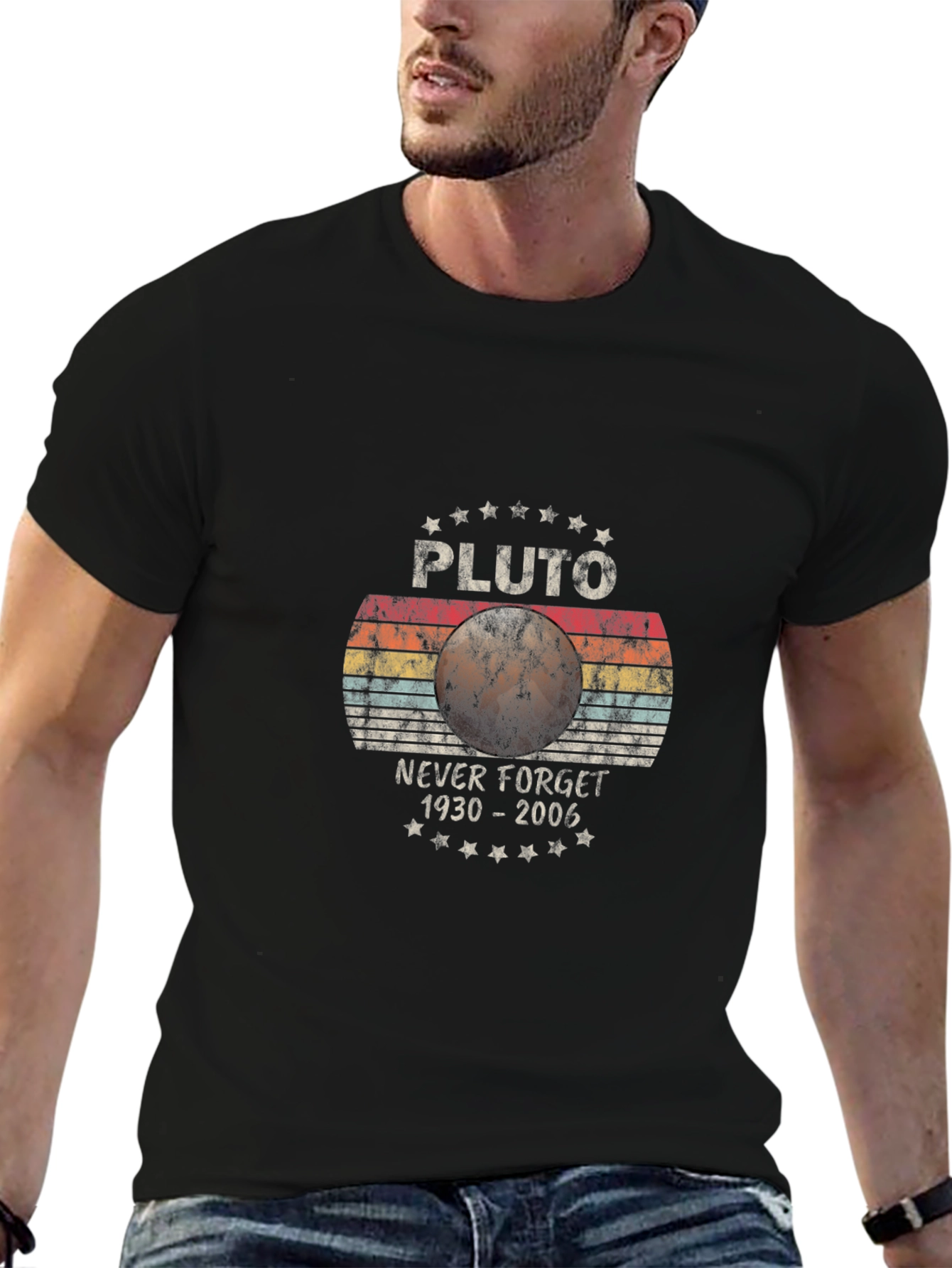 Pluto Never Forget T-Shirt - Retro Space Design