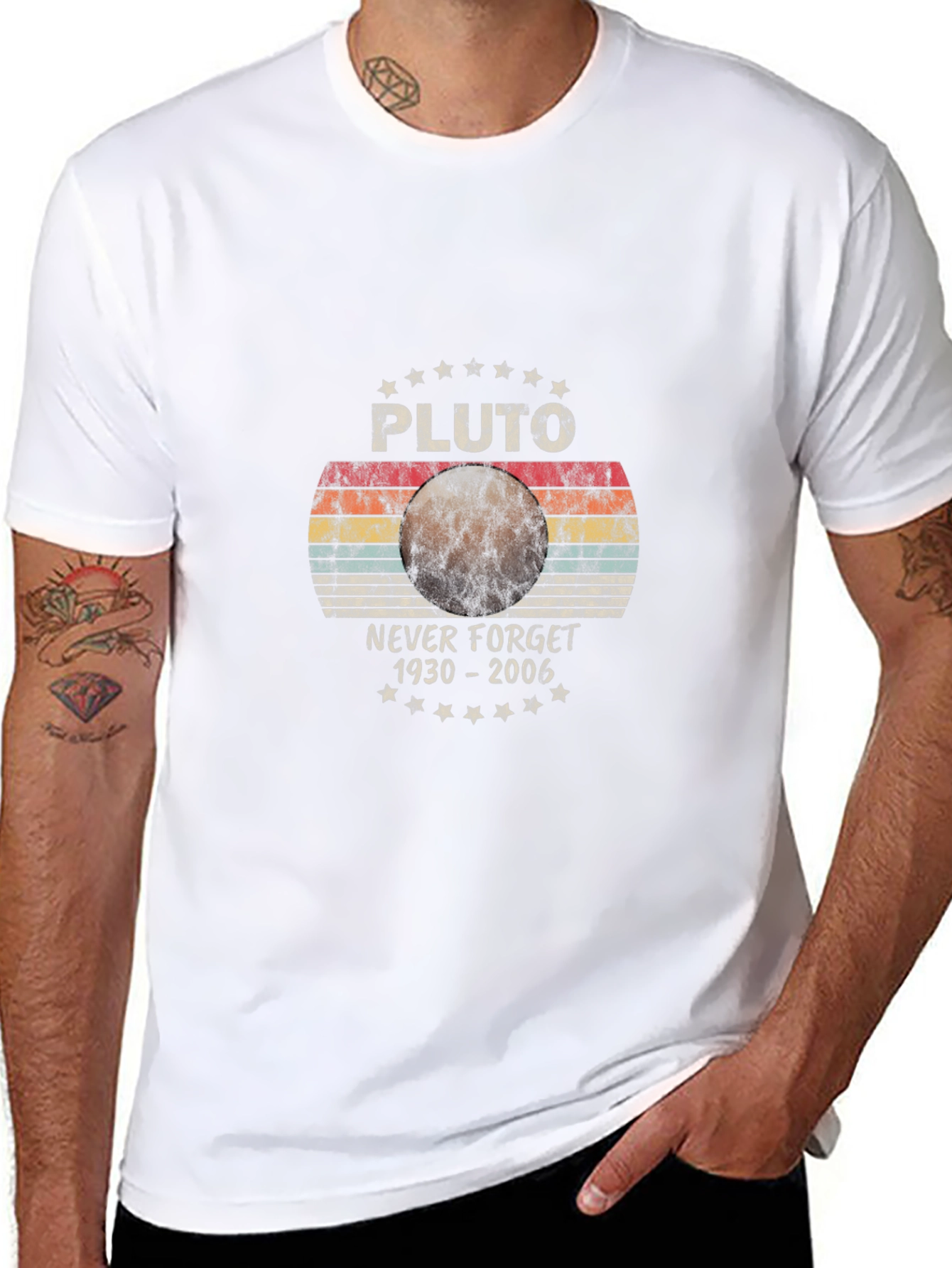 Pluto Never Forget T-Shirt - Retro Space Design