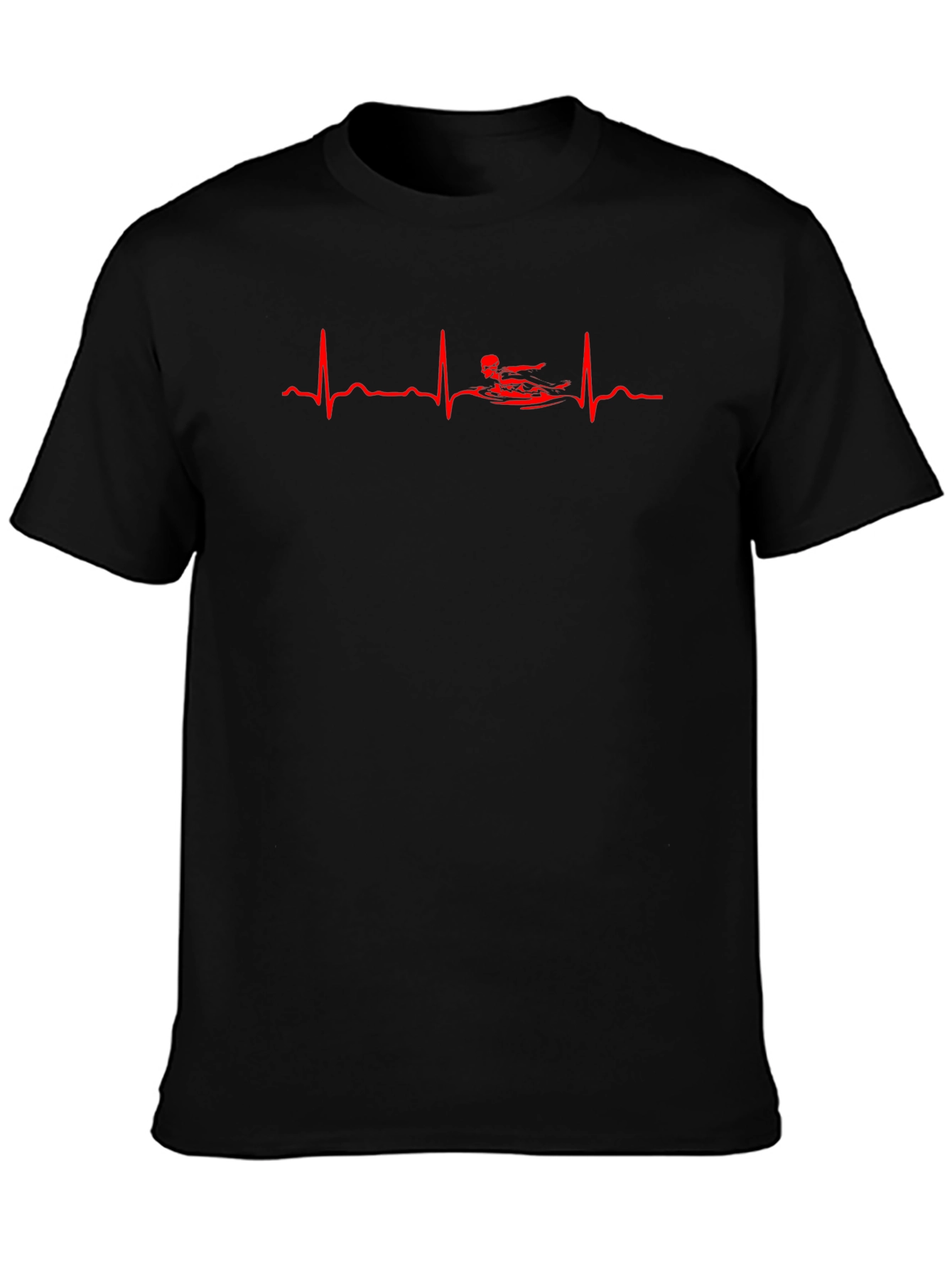 Kayaker Heartbeat T-Shirt - Black