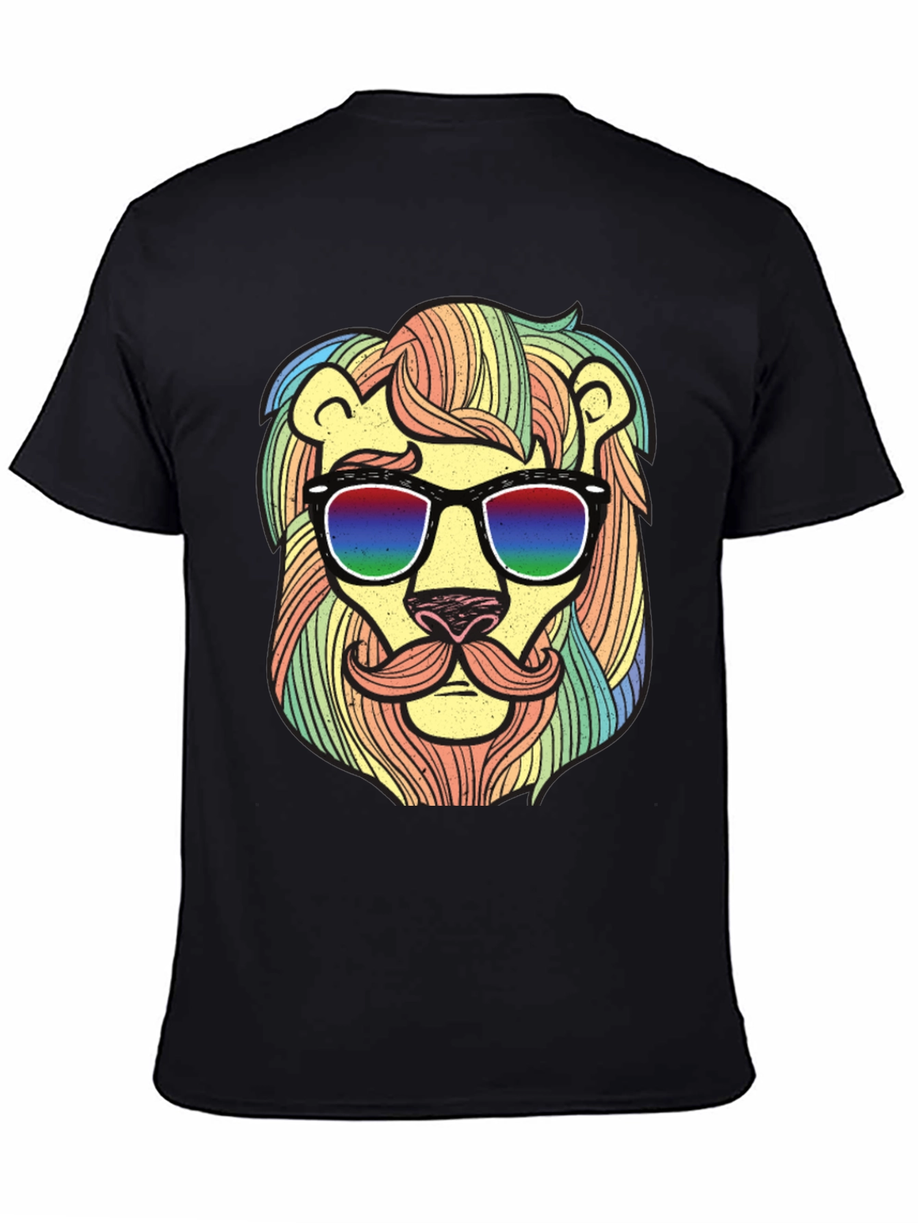 Cool Lion Graphic Tee - Unique Rainbow Design