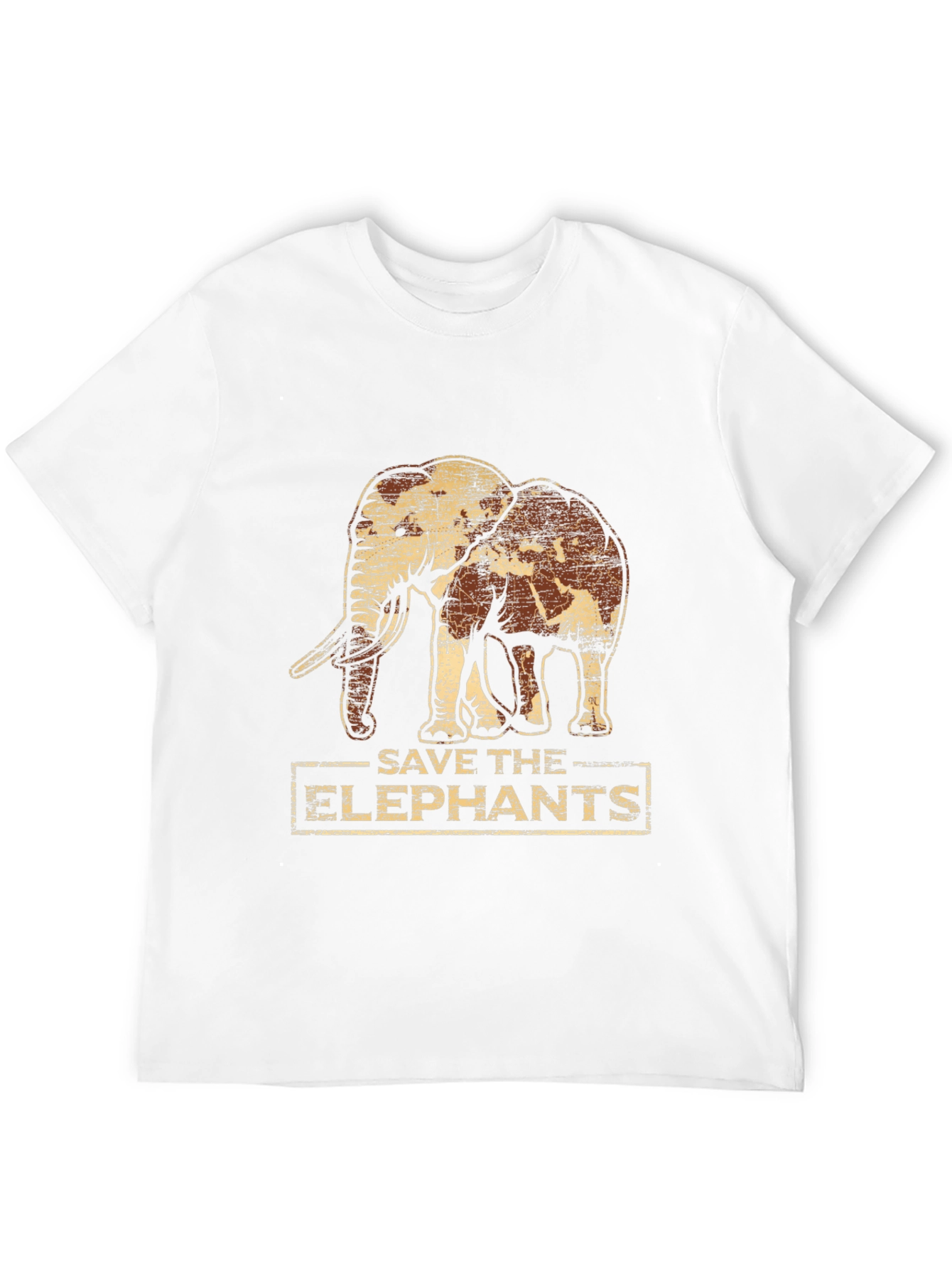 Save the Elephants Graphic Print Tee - Black