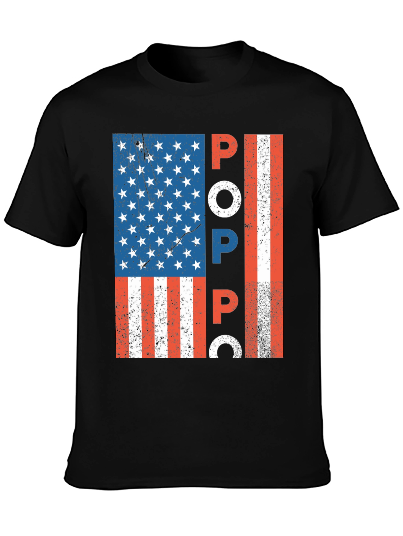 Patriotic POPPA American Flag Graphic Tee