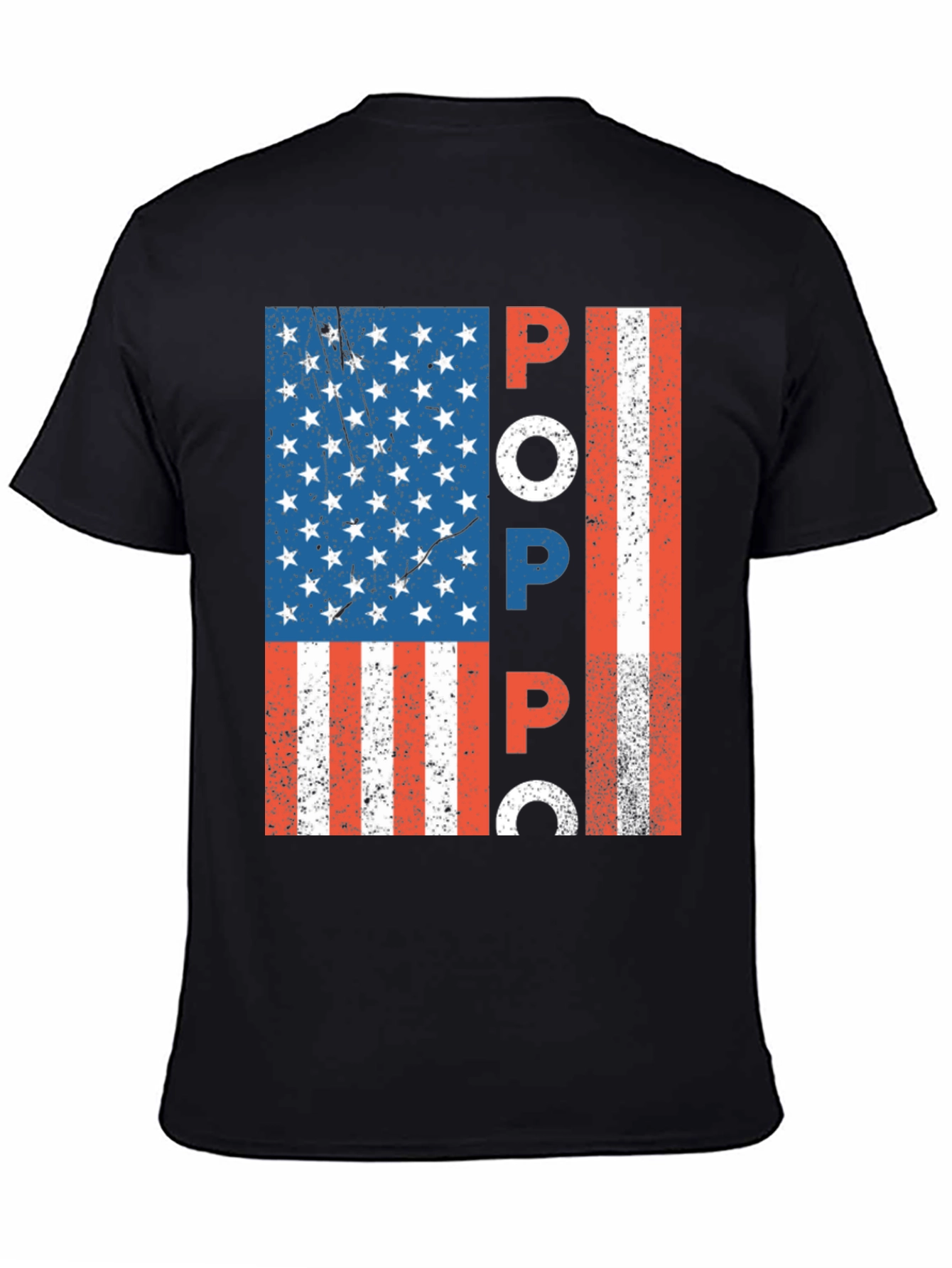Patriotic POPPA American Flag Graphic Tee