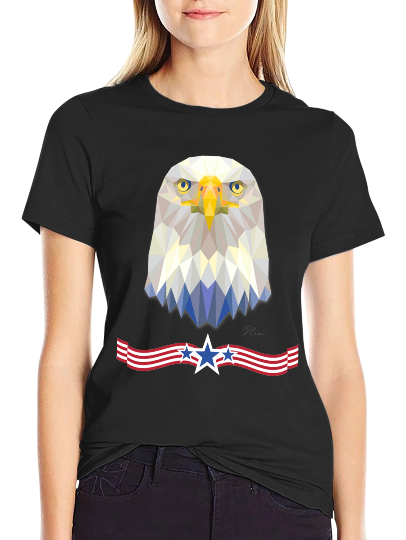 Patriotic Eagle Geometric Tee