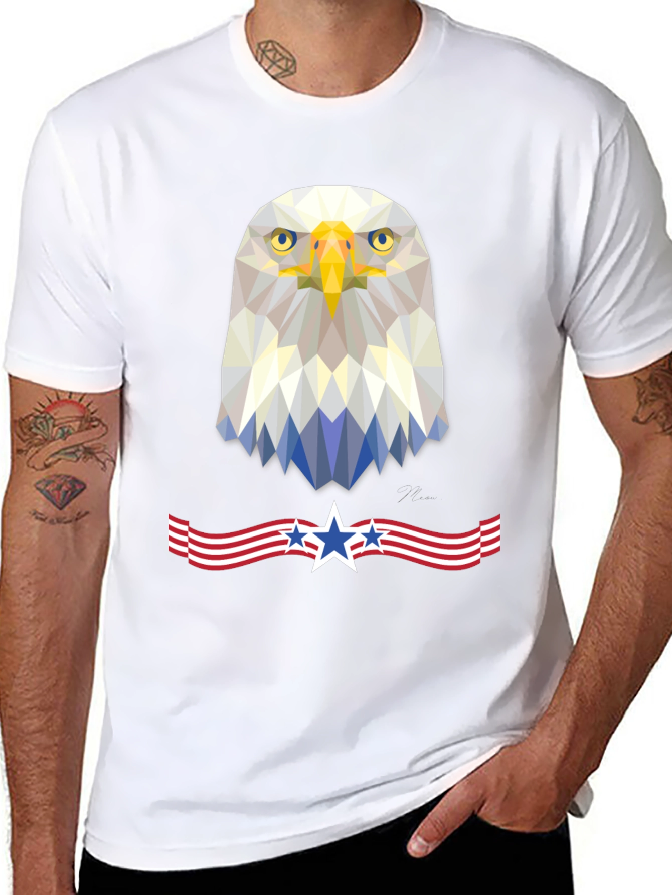Patriotic Eagle Geometric Tee