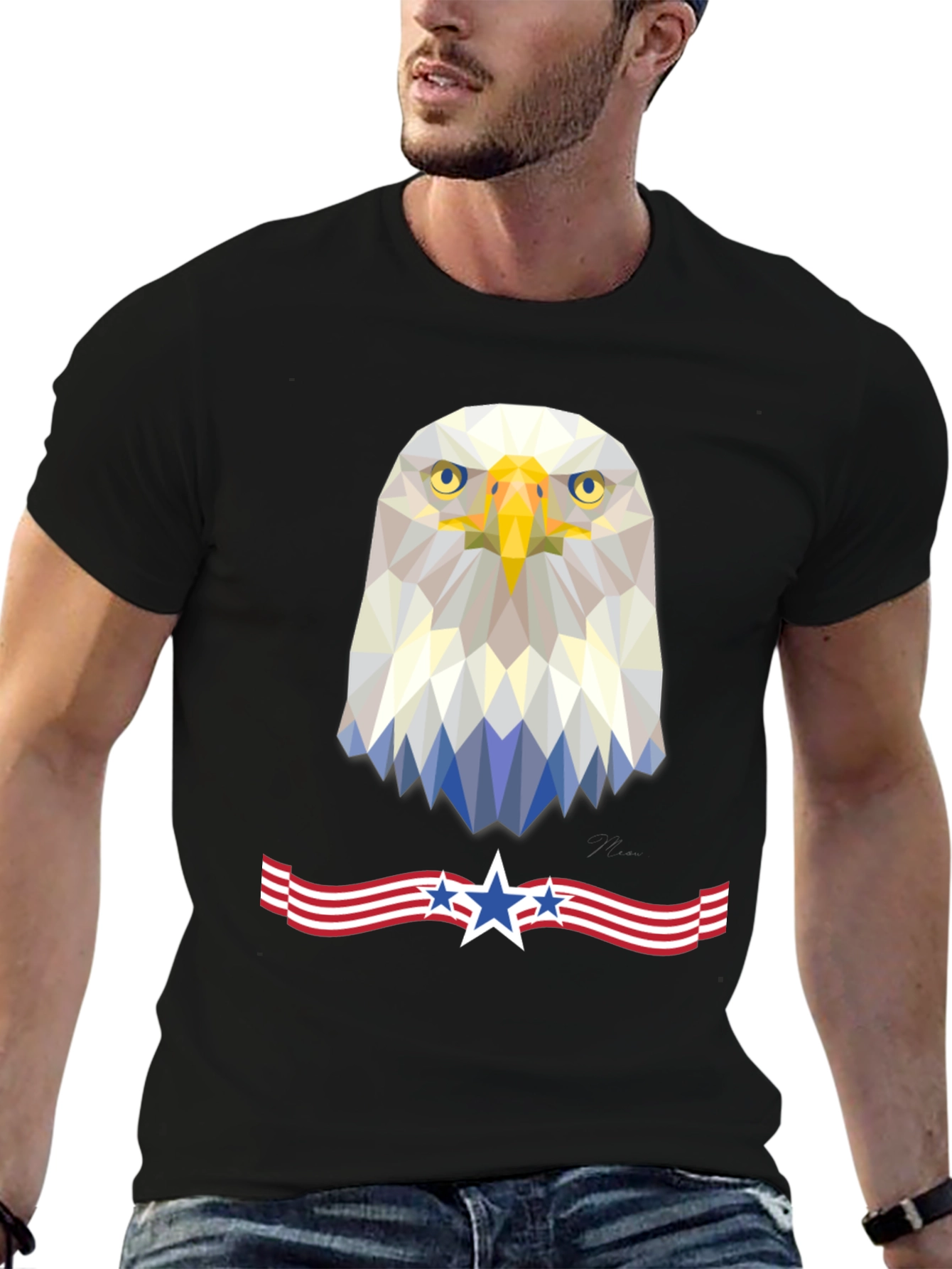 Patriotic Eagle Geometric Tee