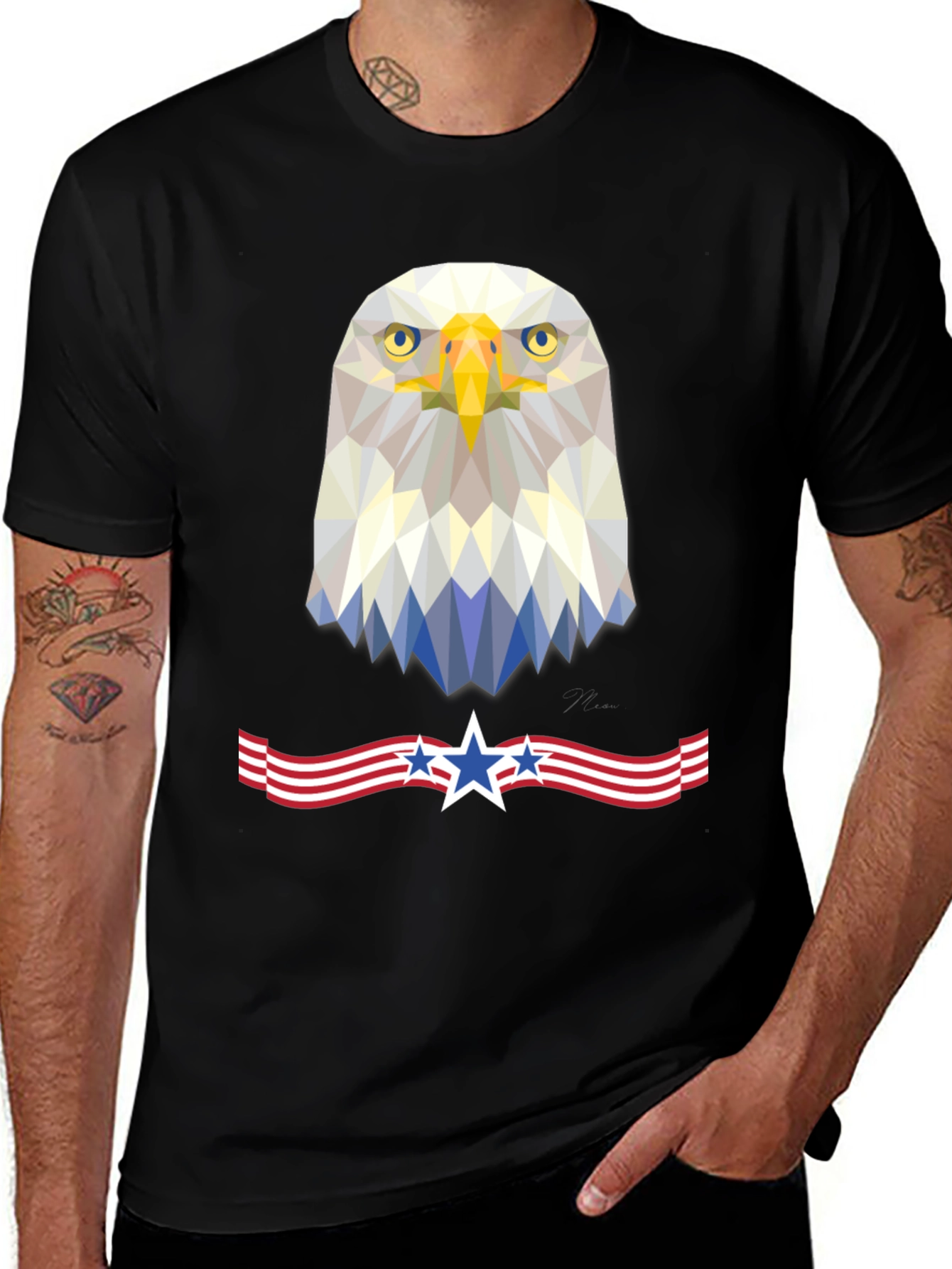 Patriotic Eagle Geometric Tee