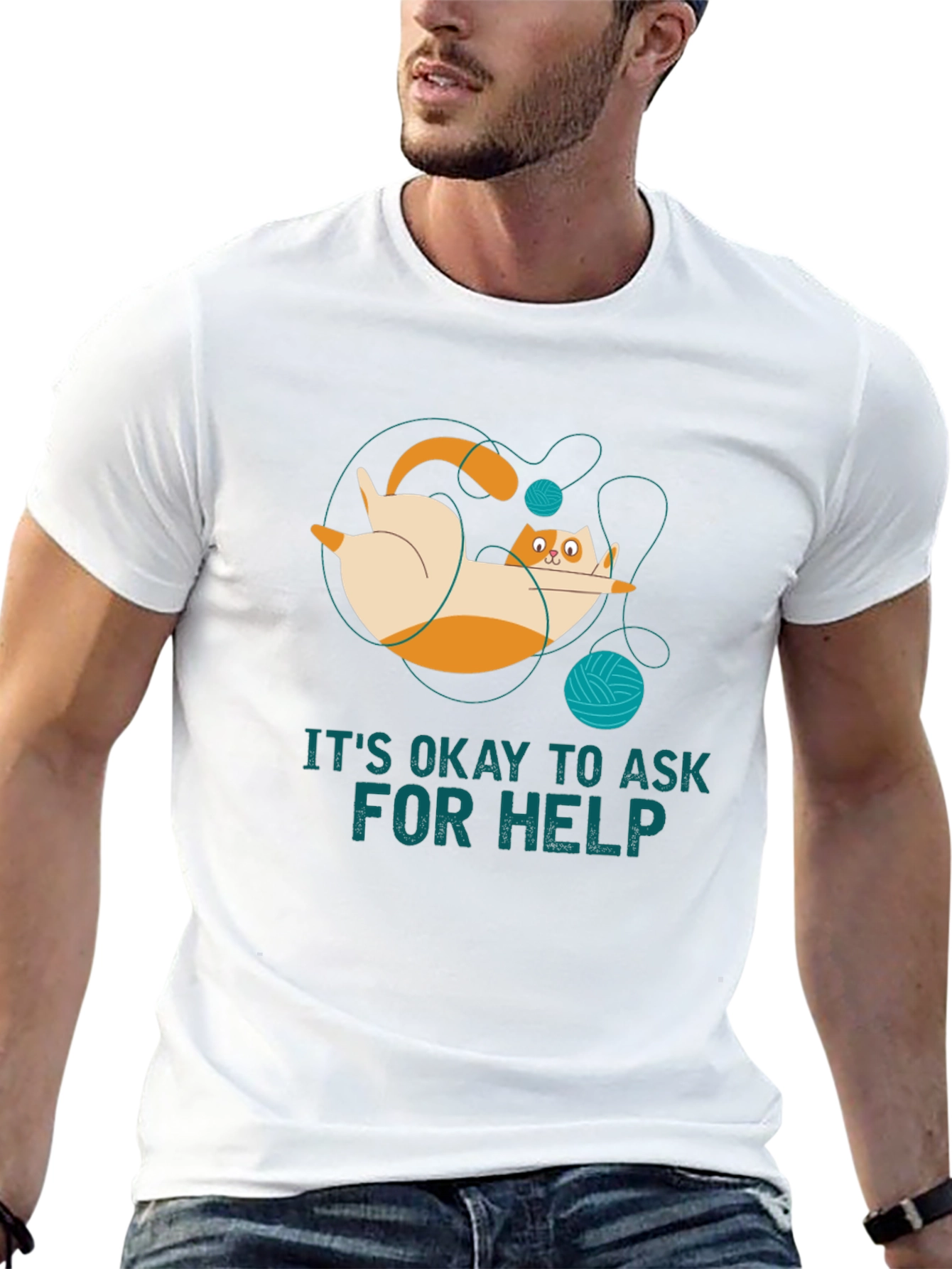 Its Okay to Ask for Help Cat T-Shirt