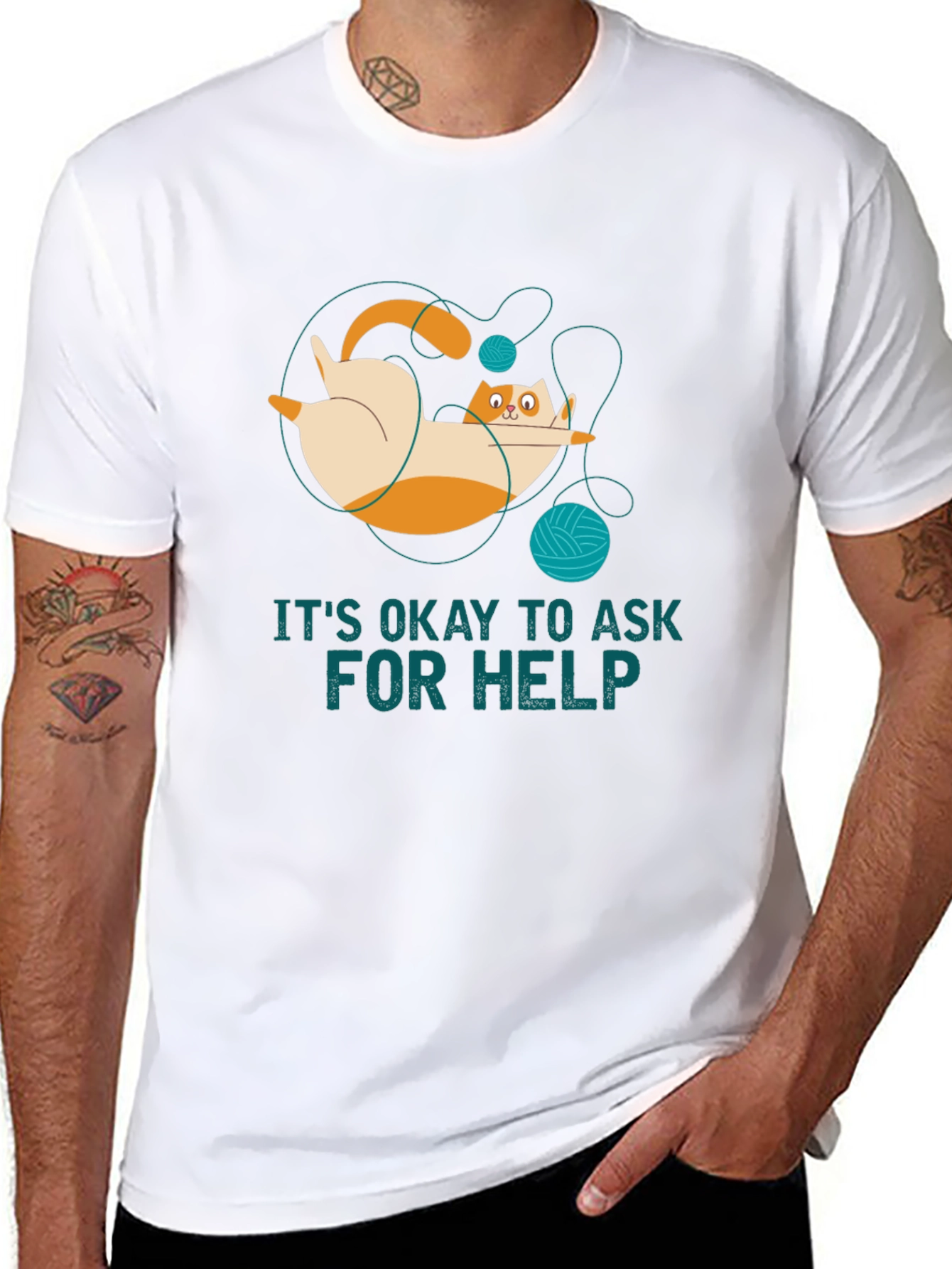 Its Okay to Ask for Help Cat T-Shirt