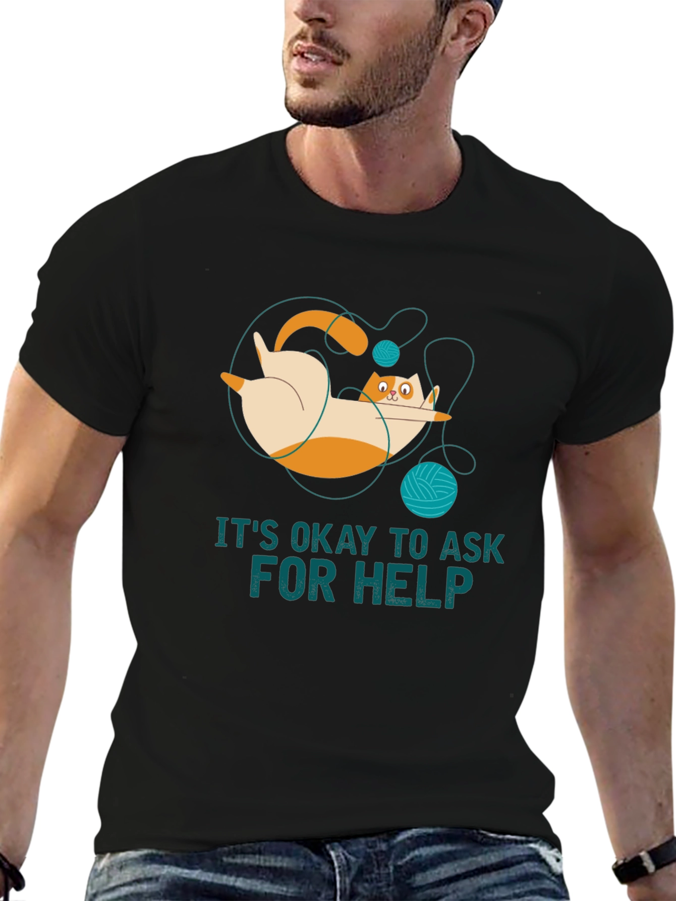 Its Okay to Ask for Help Cat T-Shirt