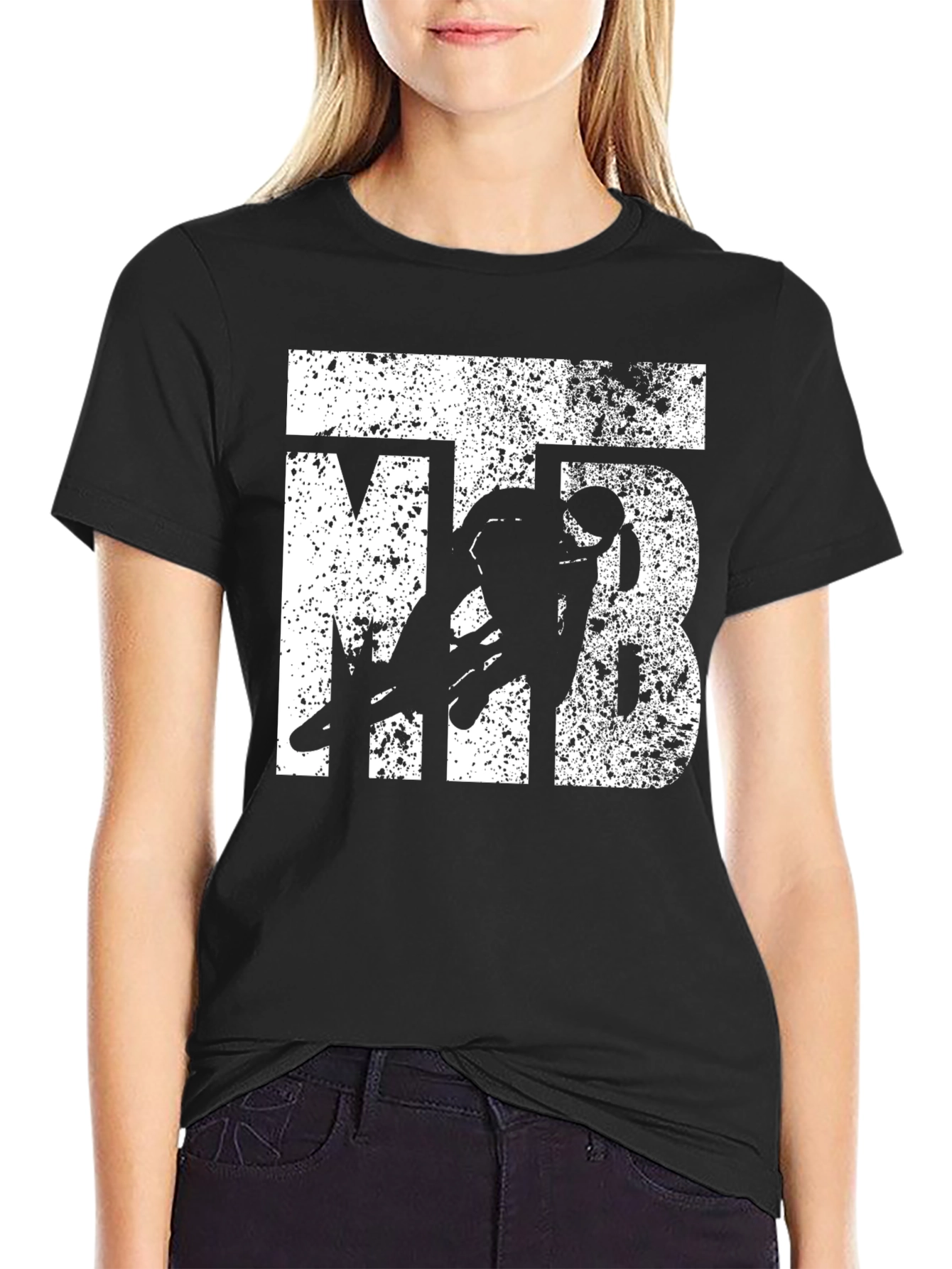 MTB Mountain Biking T-Shirt - Rider Silhouette Design