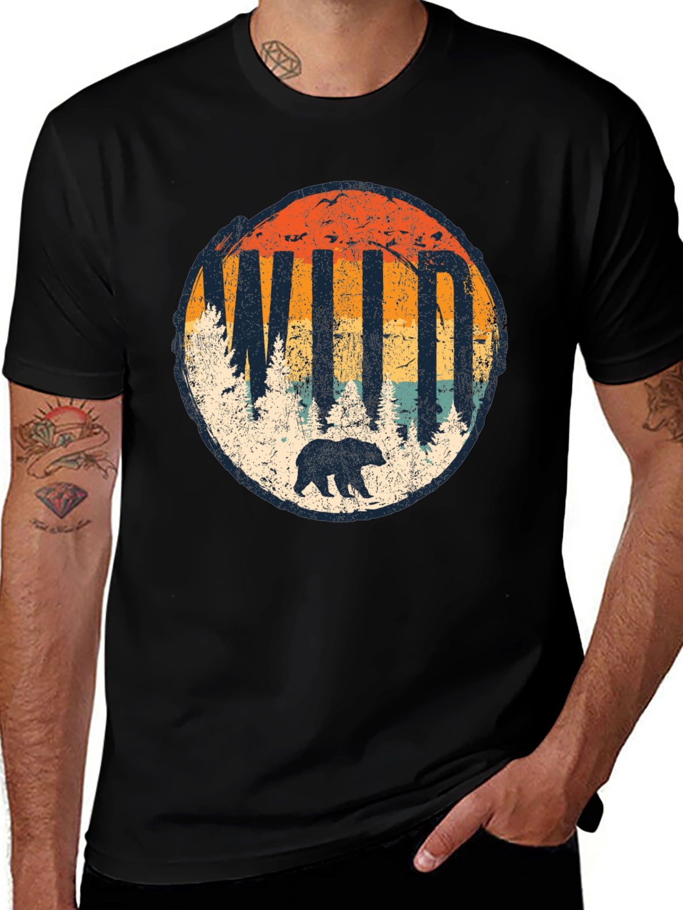 Wild Bear Graphic Tee - Nature Inspired Unisex Shirt