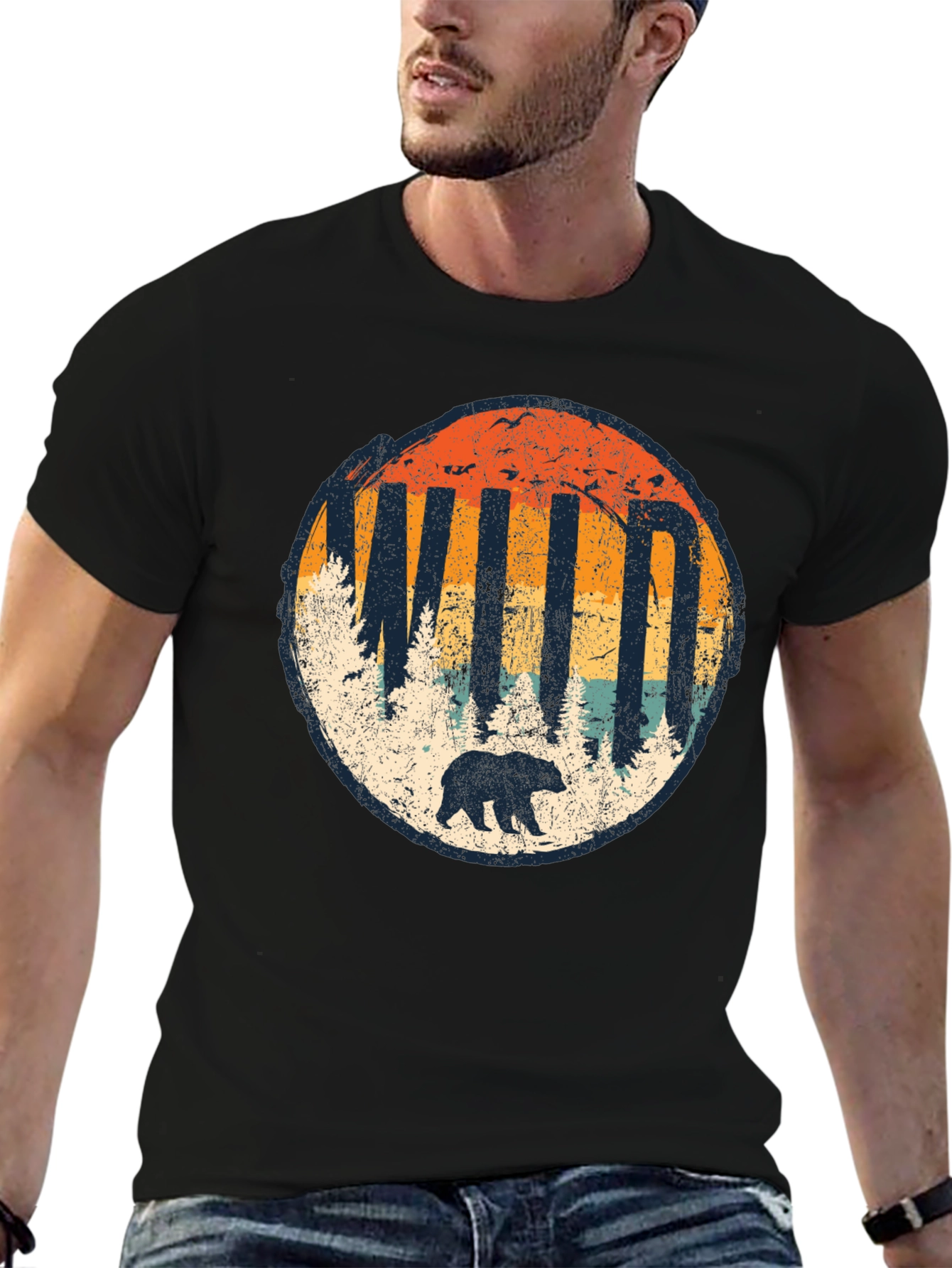 Wild Bear Graphic Tee - Nature Inspired Unisex Shirt
