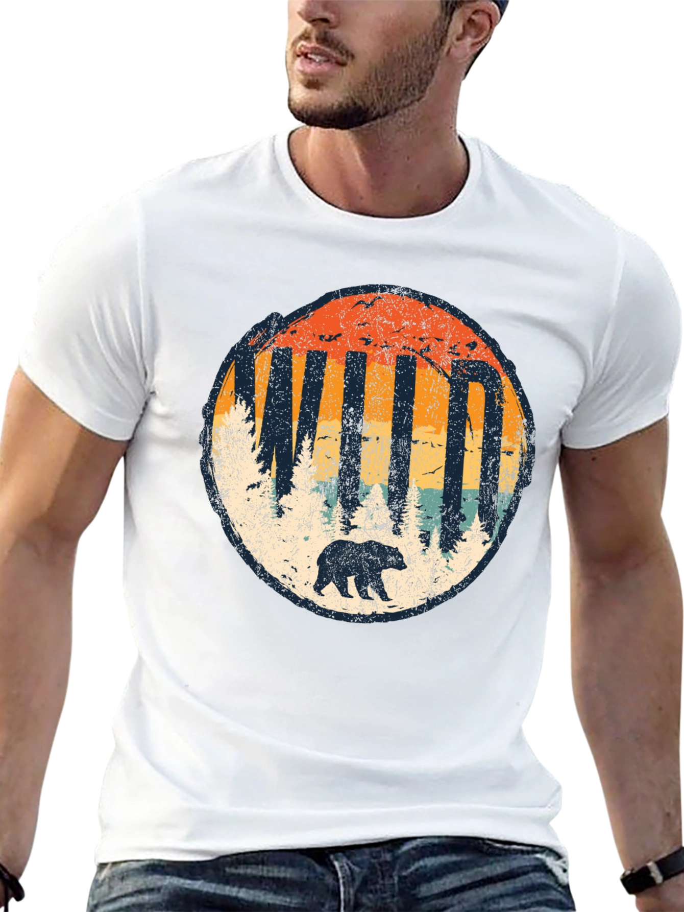 Wild Bear Graphic Tee - Nature Inspired Unisex Shirt