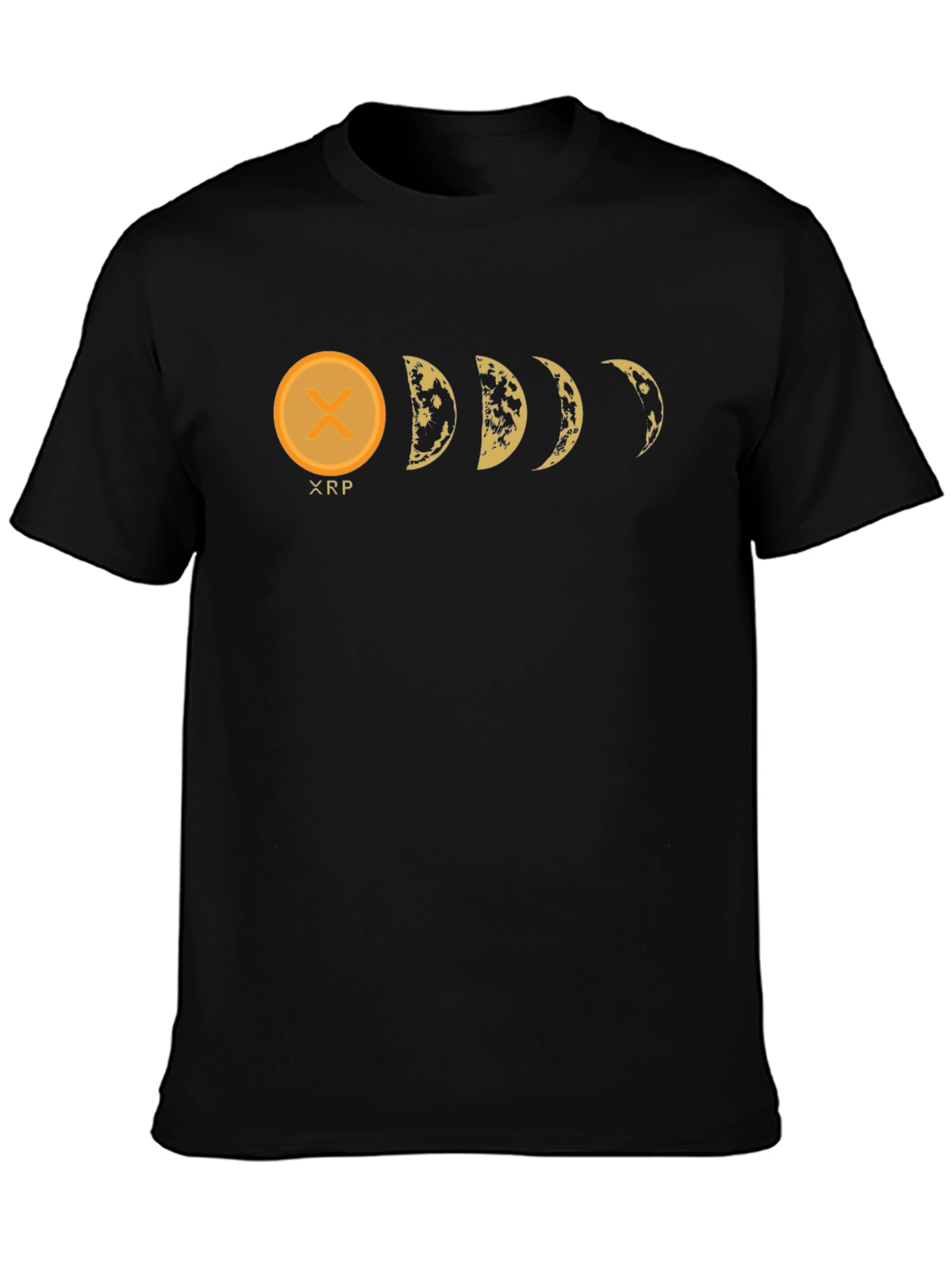 XRP Moon Phases Black Graphic Tee