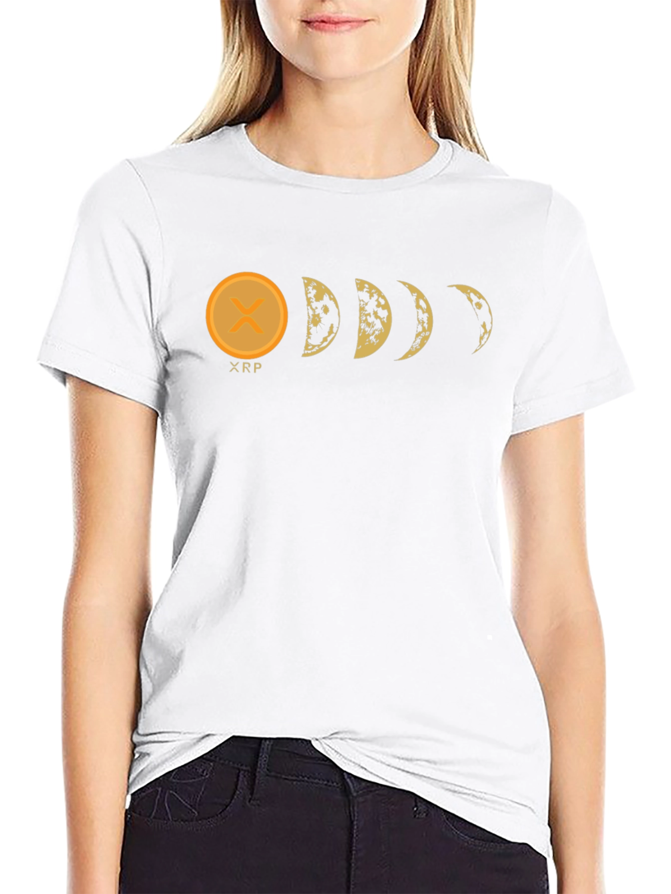 XRP Moon Phases Black Graphic Tee