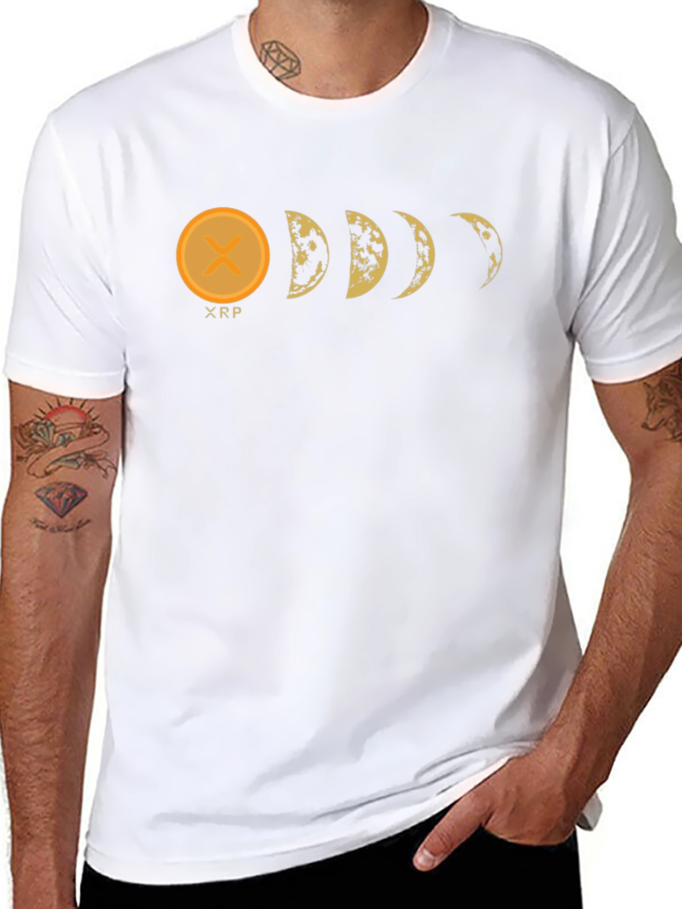 XRP Moon Phases Black Graphic Tee
