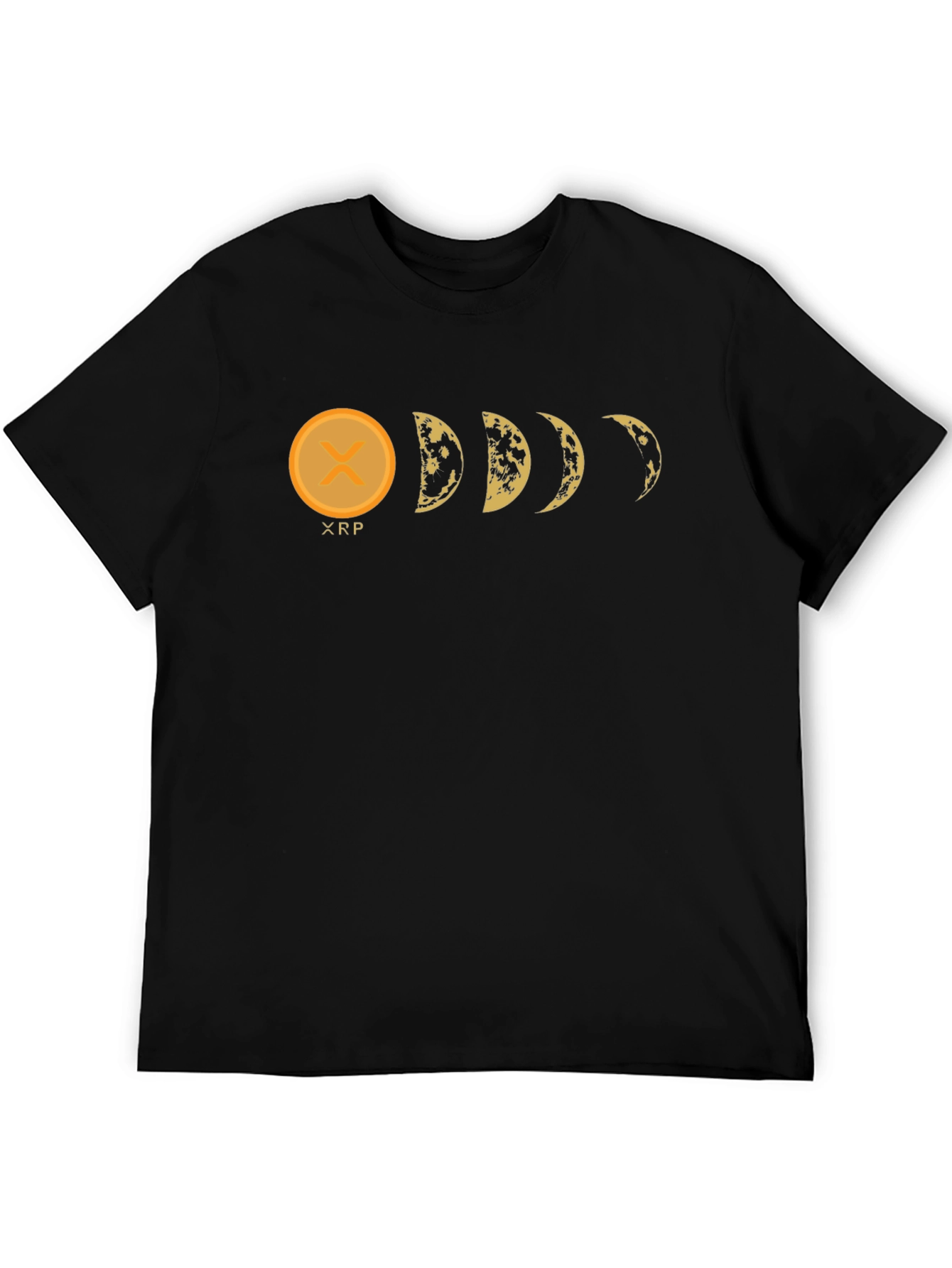 XRP Moon Phases Black Graphic Tee