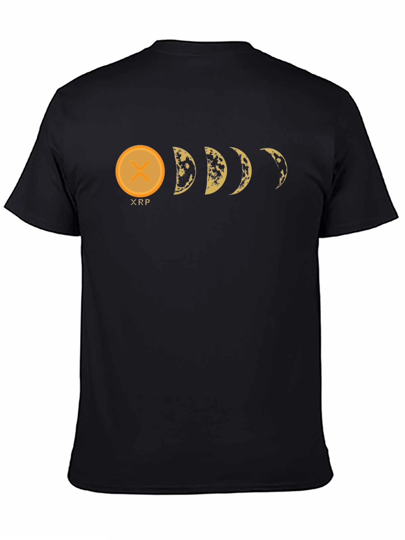 XRP Moon Phases Black Graphic Tee