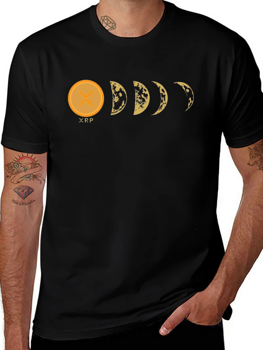 XRP Moon Phases Black Graphic Tee