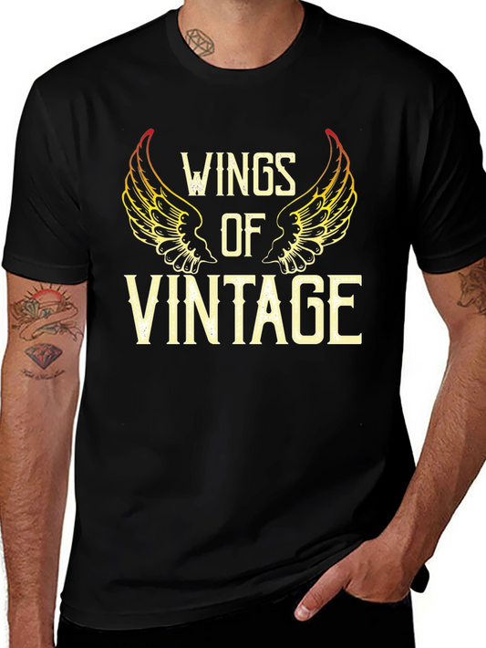 Wings of Vintage Graphic T-Shirt - Black