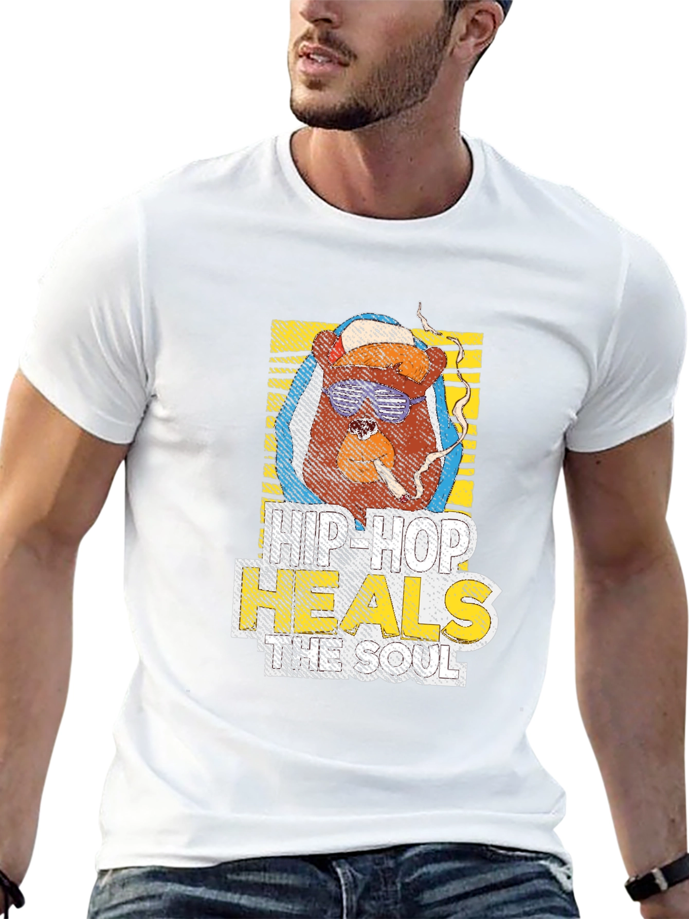 Hip Hop Bear Graphic T-Shirt