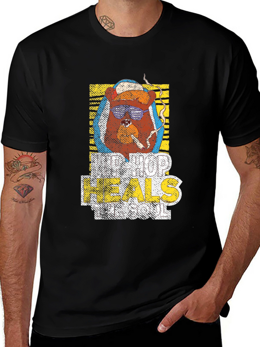 Hip Hop Bear Graphic T-Shirt