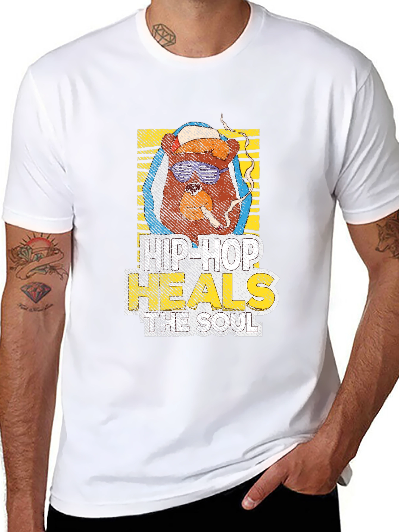 Hip Hop Bear Graphic T-Shirt